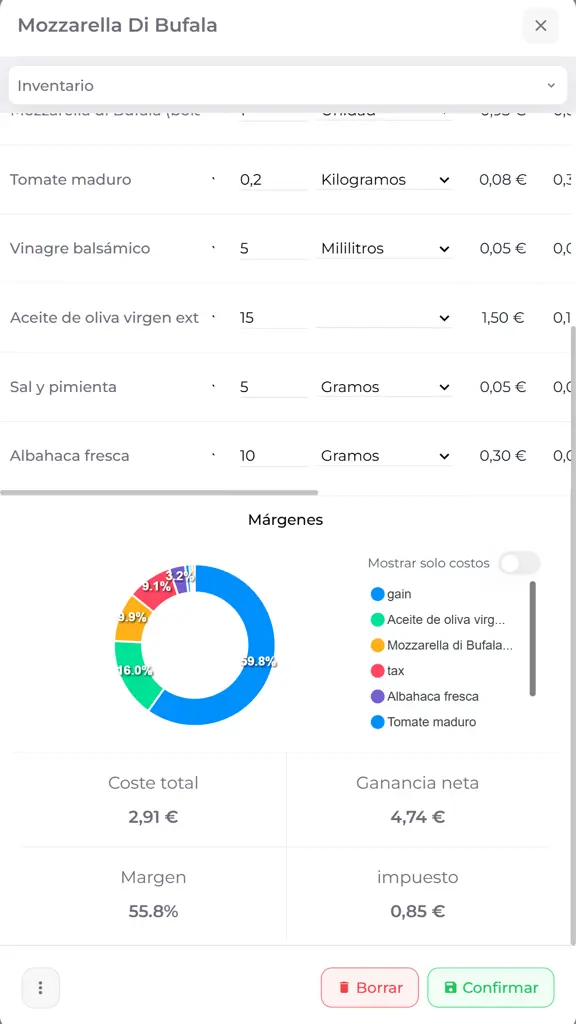 Mobile view of Guava's inventory