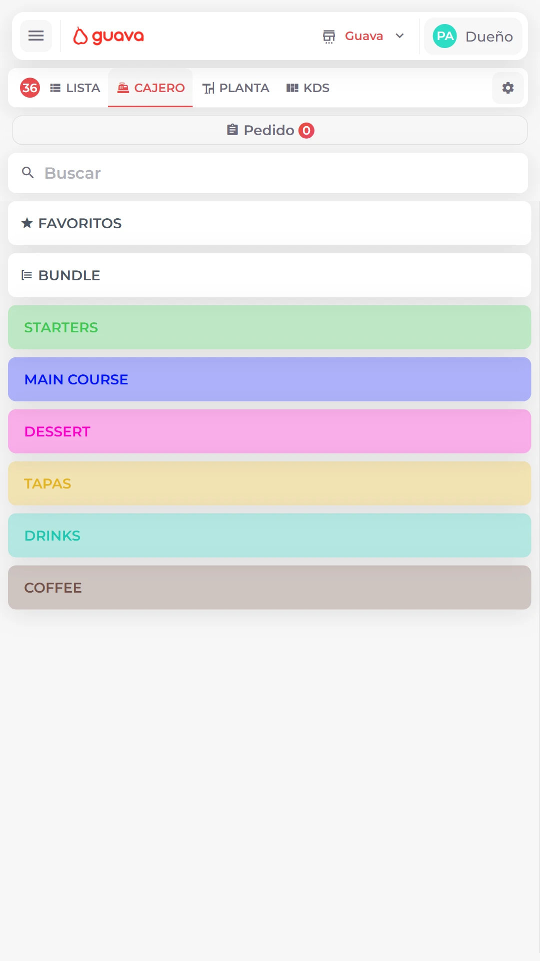 Mobile view of Guava's orders